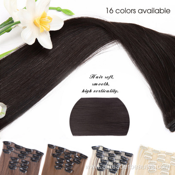 Silky Straight Synthetic 16 Clips In Hair Extensions